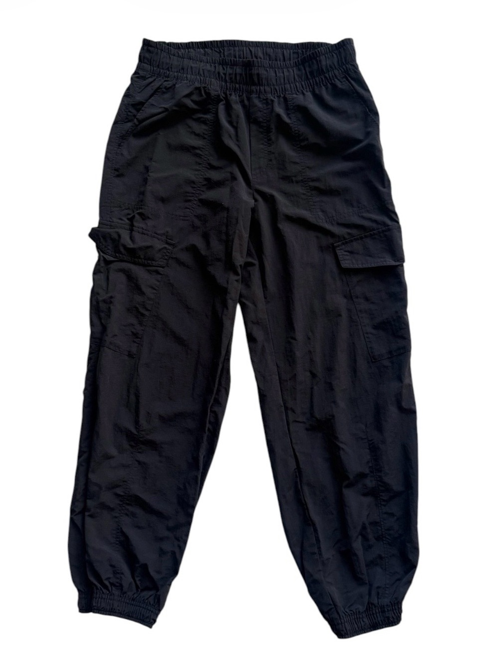 Old Navy Ankle Zip Nylon Cargo Jogger Pants Black Size Medium